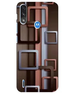 Чехол для Motorola E7 Power с картинкой «Коричневые объемные квадраты»