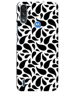 Чехол для Motorola E7 Power с картинкой «Контрастные черные капли»