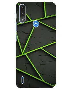 Чехол для Motorola E7 Power с картинкой «Зеленые геометрические линии»