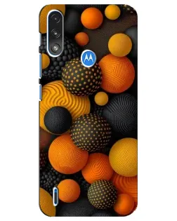 Чехол для Motorola E7 Power с картинкой «Объемные оранжевые сферы»