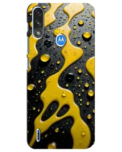 Чехол для Motorola E7 Power с картинкой «Жидкое желтое золото»