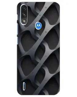 Чехол для Motorola E7 Power с картинкой «Объемное серое плетение»