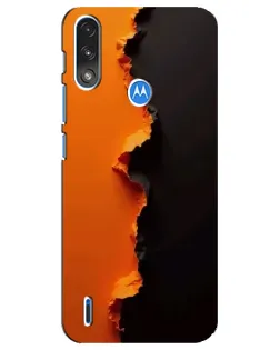 Чехол для Motorola E7 Power с картинкой «Оранжевый разлом»