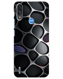 Чехол для Motorola E7 Power с картинкой «Объемная темная решетка»