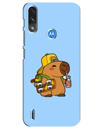 Чехол для Motorola E7 Power с картинкой «Капибара на скейте»