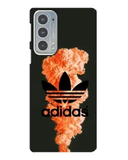 Чехол для Motorola Edge 20 с картинкой «Оранжевый дым Adidas»
