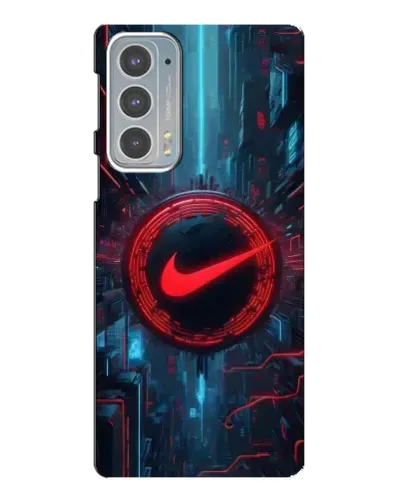 Чехол для Motorola Edge 20 с картинкой «Техногенный стиль Nike»