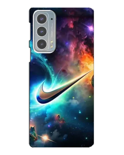 Чехол для Motorola Edge 20 с картинкой «Космический Nike Swoosh»