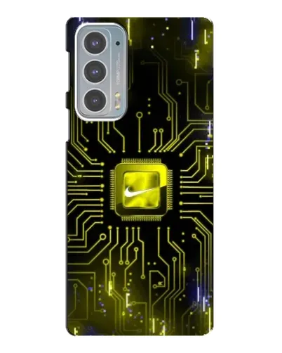 Чехол для Motorola Edge 20 с картинкой «Nike — золотая искра»