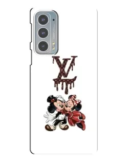 Чехол для Motorola Edge 20 с картинкой «LV и Микки Маус»
