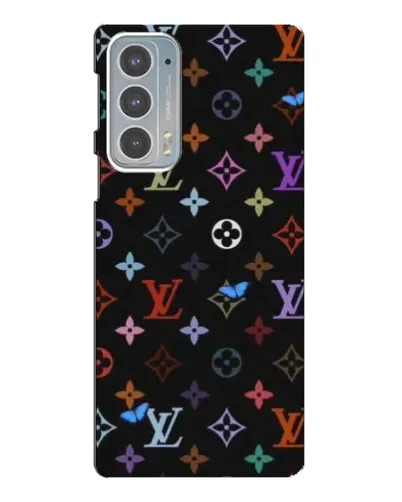 Чехол для Motorola Edge 20 с картинкой «Цветная монограмма LV»