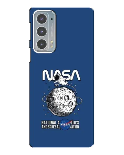 Чехол для Motorola Edge 20 с картинкой «NASA — лунная миссия»