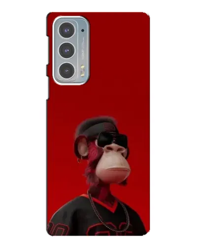 Чехол для Motorola Edge 20 с картинкой «Bored Ape в красном»
