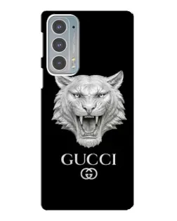 Чехол для Motorola Edge 20 с картинкой «Gucci — серебряный лев»
