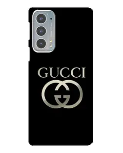 Чехол для Motorola Edge 20 с картинкой «Gucci — золото на черном»