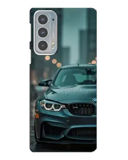 Чехол для Motorola Edge 20 с картинкой «BMW в огнях города»