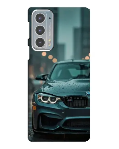 Чехол для Motorola Edge 20 с картинкой «BMW в огнях города»