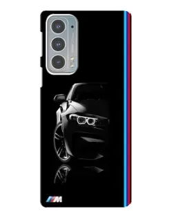 Чехол для Motorola Edge 20 с картинкой «Силуэт BMW в темноте»