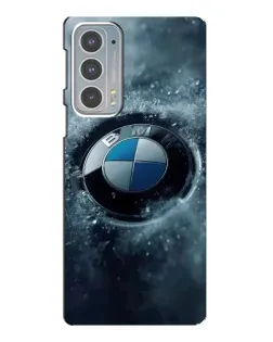 Чехол для Motorola Edge 20 с картинкой «Логотип BMW — лед»