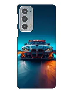 Чехол для Motorola Edge 20 с картинкой «BMW — огни неона»