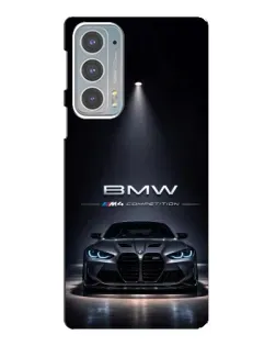 Чехол для Motorola Edge 20 с картинкой «BMW сквозь ночной город»