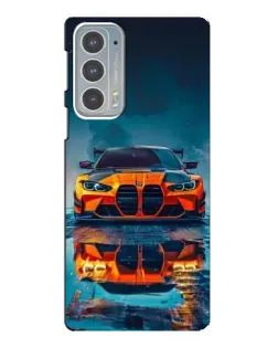 Чехол для Motorola Edge 20 с картинкой «BMW — золотая эмблема»