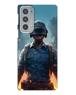 Чехол для Motorola Edge 20 с картинкой «PUBG — реалистичный герой»