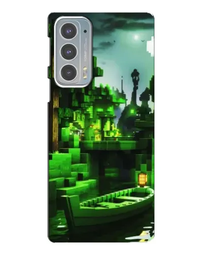 Чехол для Motorola Edge 20 с картинкой «Minecraft лесной пейзаж»