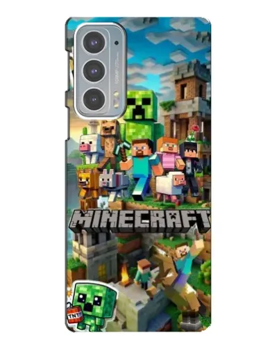 Чехол для Motorola Edge 20 с картинкой «Замок Minecraft»