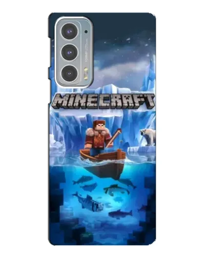 Чехол для Motorola Edge 20 с картинкой «Minecraft ледяной мир»