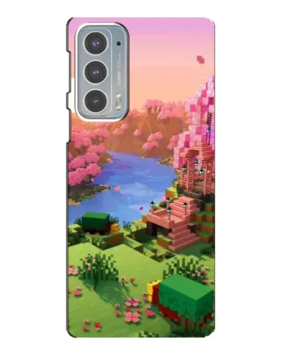 Чехол для Motorola Edge 20 с картинкой «Розовое дерево Minecraft»
