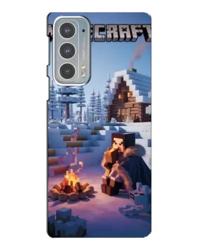 Чехол для Motorola Edge 20 с картинкой «Зимний Minecraft»