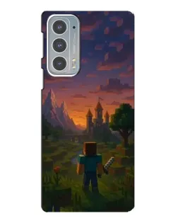 Чехол для Motorola Edge 20 с картинкой «Стив у башни» Чехол для Motorola Edge 20 с картинкой «Стив у башни»