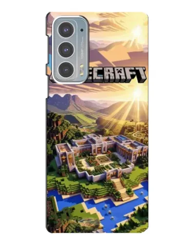 Чехол для Motorola Edge 20 с картинкой «Minecraft панорама»