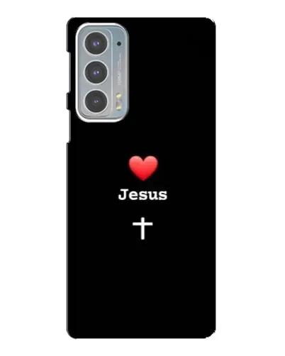 Чехол для Motorola Edge 20 с картинкой «Сердце - Jesus»