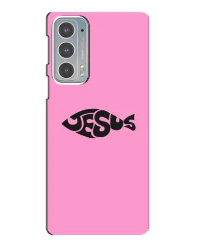 Чехол для Motorola Edge 20 с картинкой «Розовый символ  Jesus»