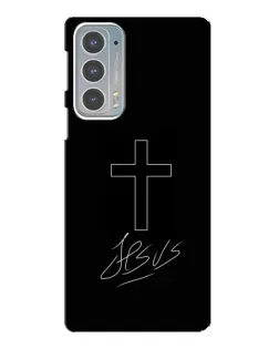 Чехол для Motorola Edge 20 с картинкой «Графический крест Jesus» Чехол для Motorola Edge 20 с картинкой «Графический крест Jesus»