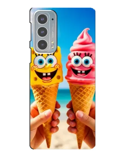 Чехол для Motorola Edge 20 с картинкой «Спанч Боб мороженое»