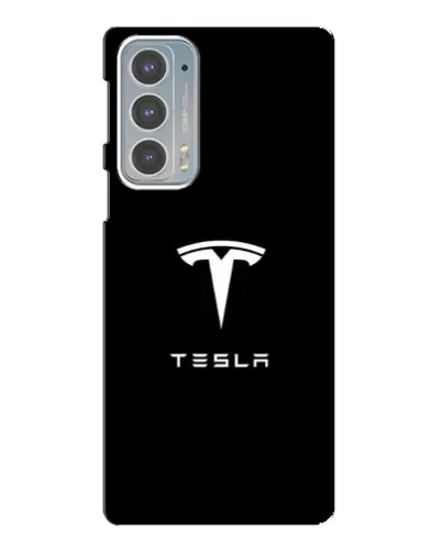 Чохол для Motorola Edge 20 з картинкою «Tesla White Logo»
