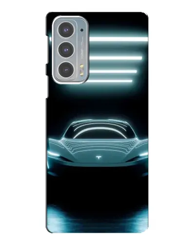 Чохол для Motorola Edge 20 з картинкою «Tesla в неоні»