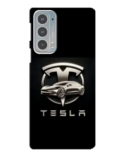Чохол для Motorola Edge 20 з картинкою «Tesla — срібне авто»