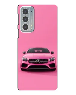 Чехол для Motorola Edge 20 с картинкой «Розовый Mercedes AMG»