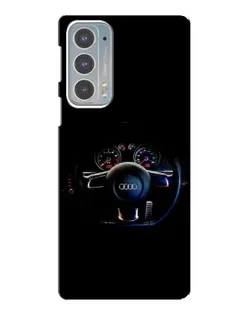 Чехол для Motorola Edge 20 с картинкой «Салон Audi — руль»