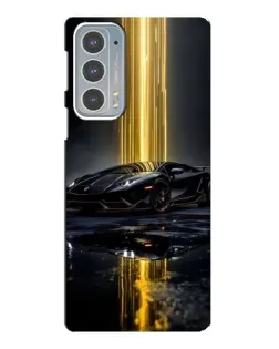Чехол для Motorola Edge 20 с картинкой «Ночной Lamborghini драйв»
