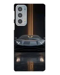 Чехол для Motorola Edge 20 с картинкой «Lamborghini золотые линии»