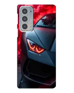 Чехол для Motorola Edge 20 с картинкой «Lamborghini красное сияние»
