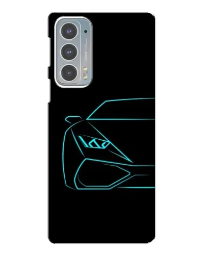 Чехол для Motorola Edge 20 с картинкой «Голубой силуэт Lamborghini»