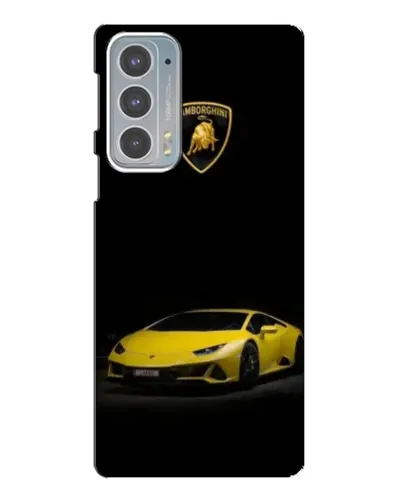 Чехол для Motorola Edge 20 с картинкой «Lamborghini желтый акцент»
