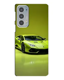 Чехол для Motorola Edge 20 с картинкой «Салатовый Lamborghini Huracan»