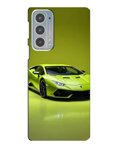 Чехол для Motorola Edge 20 с картинкой «Салатовый Lamborghini Huracan»
